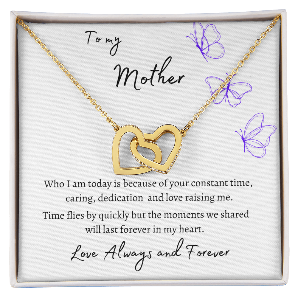 To My Mother Linked Hearts Necklace