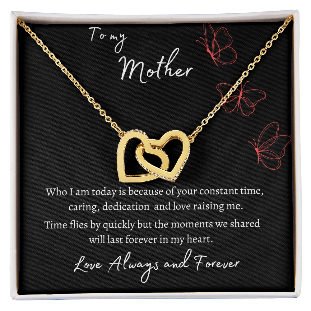 To My Mother Linked Heart Necklace