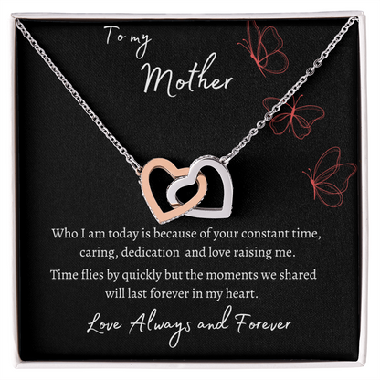 To My Mother Linked Heart Necklace