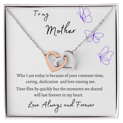 To My Mother Linked Hearts Necklace