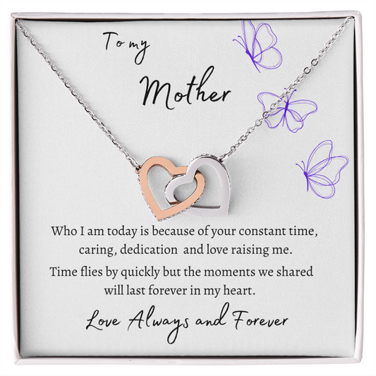 To My Mother Linked Hearts Necklace