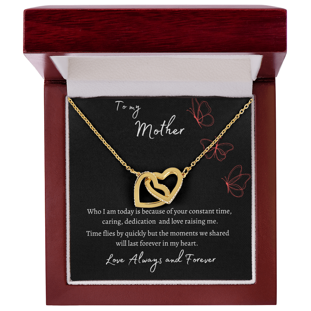 To My Mother Linked Heart Necklace